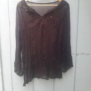 Clear Brown Throw Over